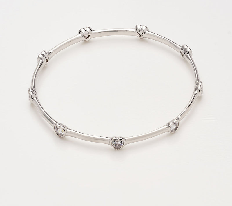 Diamonique Italia Bronze Heart Emotional Bangle Bracelet — View 2