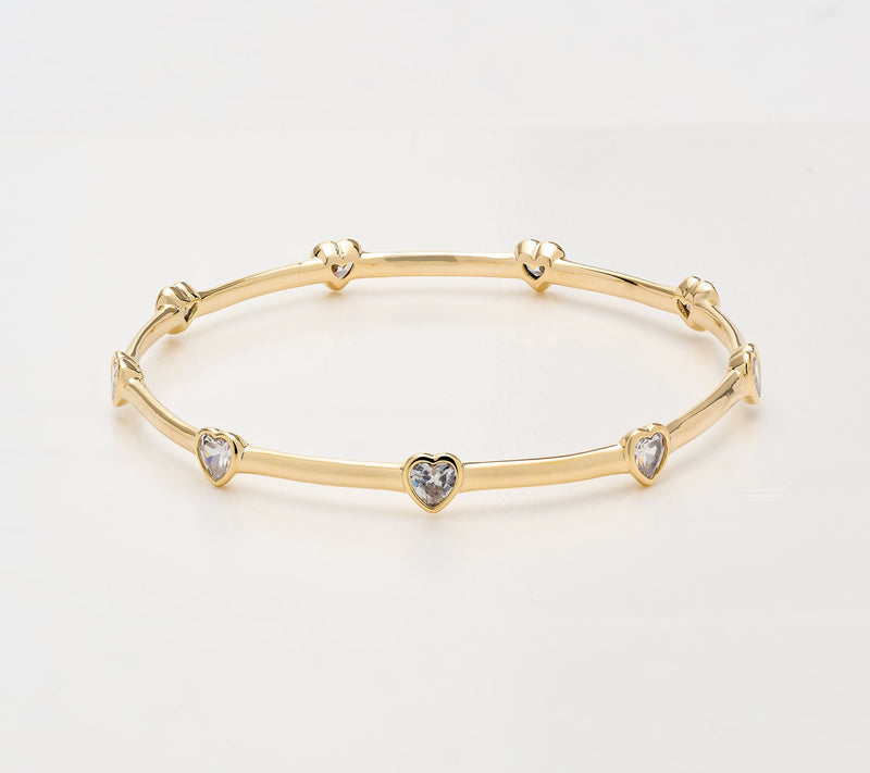 Diamonique Italia Bronze Heart Emotional Bangle Bracelet — View 7