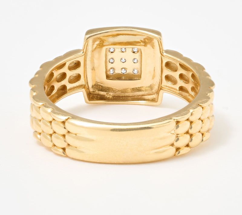 Affinity Diamonds .09 cttw Popcorn Detail Band Ring, Sterling — View 3