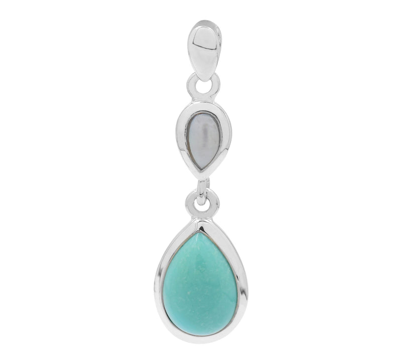 Affinity Gems Cultured Pearl & Turquoise Pendant, Sterling — Main view