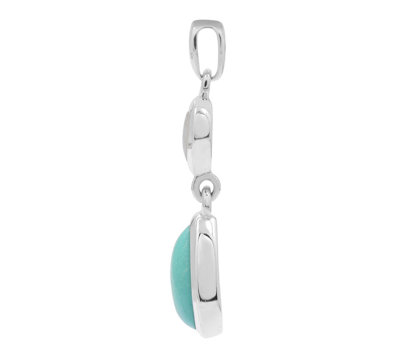 Affinity Gems Cultured Pearl & Turquoise Pendant, Sterling — View 3