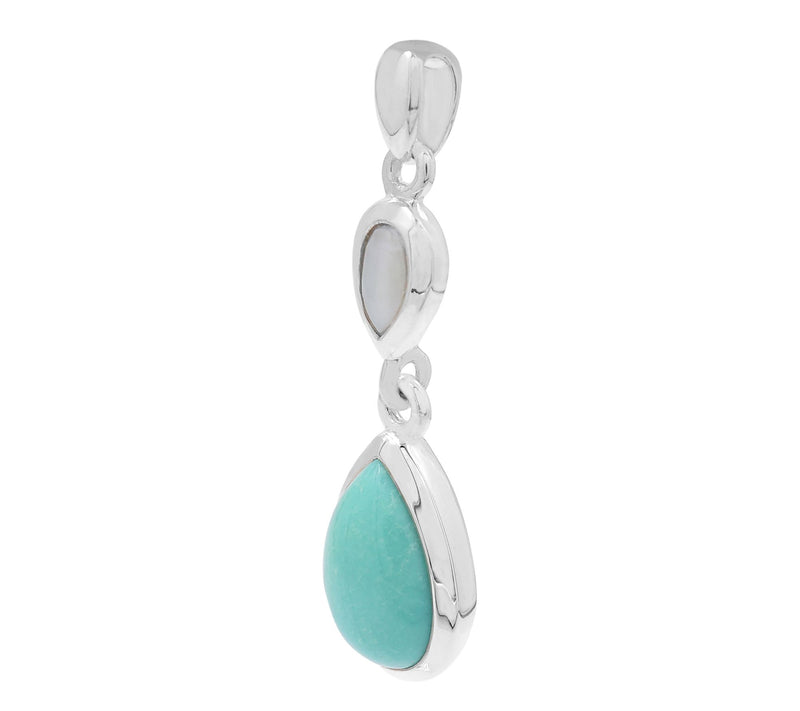 Affinity Gems Cultured Pearl & Turquoise Pendant, Sterling — View 2