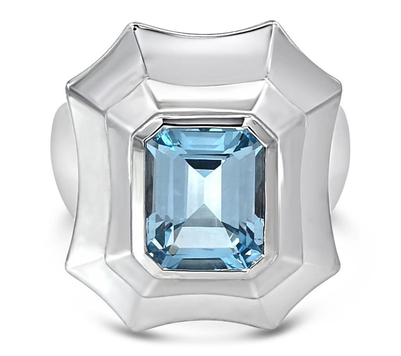 Margo Manhattan Sterling Silver Blue Topaz Viol etta Ring — Main view