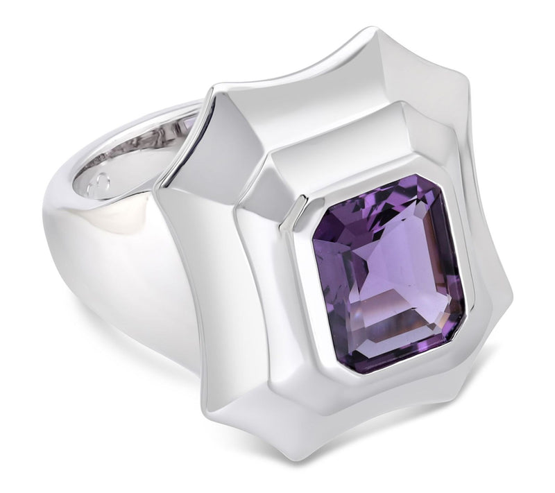 Margo Manhattan Sterling Silver Amethyst Violet ta Ring — View 2