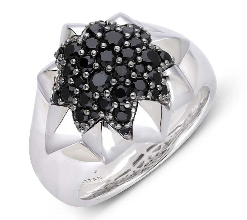 Margo Manhattan Sterling Silver Black Spinel Ka rina Ring — View 2
