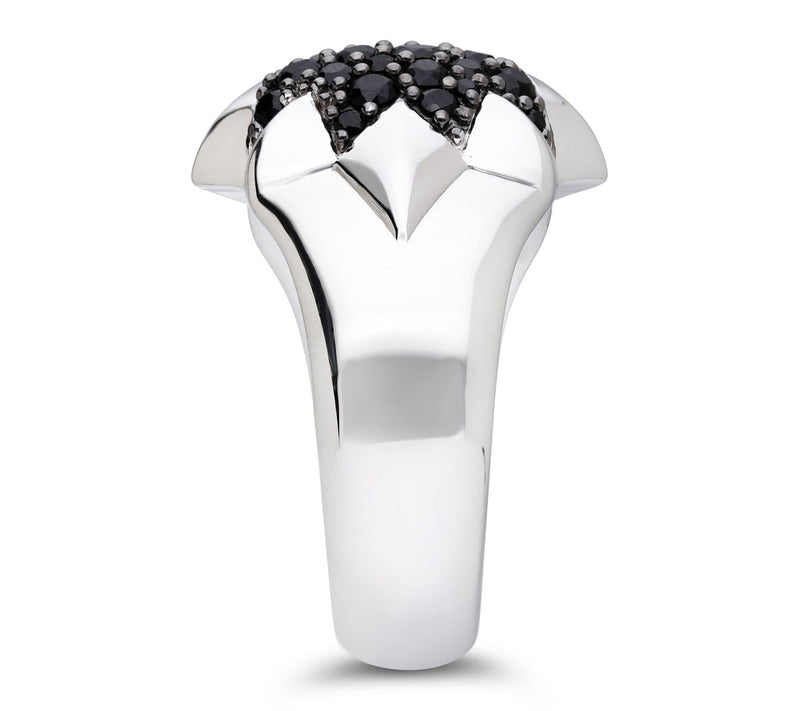 Margo Manhattan Sterling Silver Black Spinel Ka rina Ring — View 4