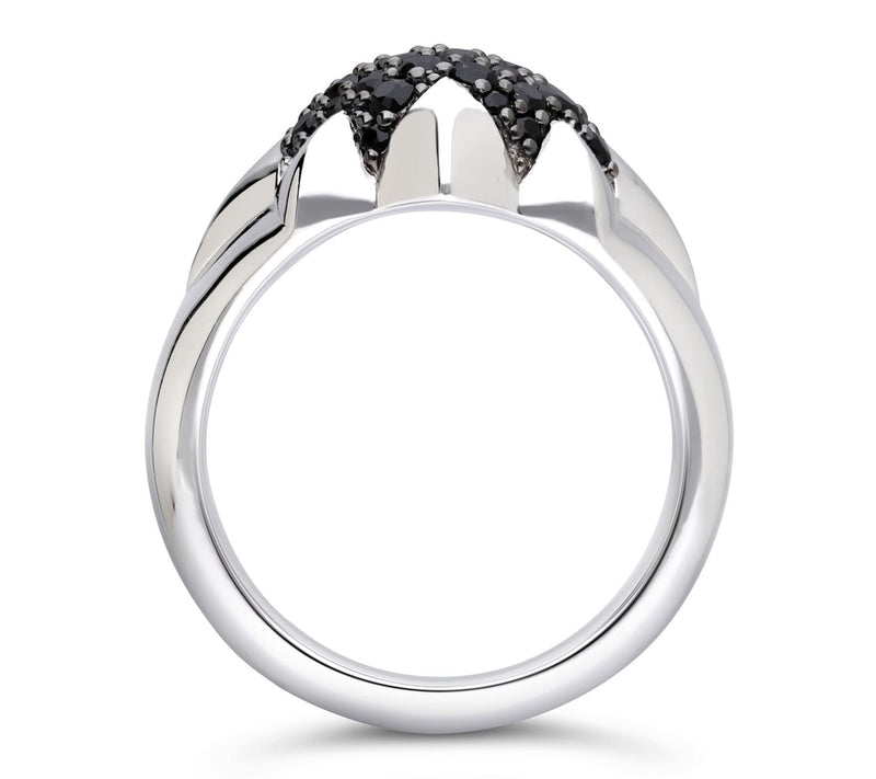 Margo Manhattan Sterling Silver Black Spinel Ka rina Ring — View 3