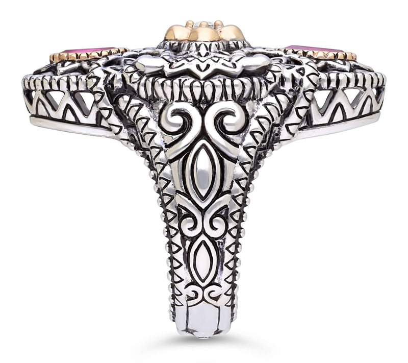 Barbara Bixby Sterling Silver & 18K Gold Filigree Ruby Ring — View 2