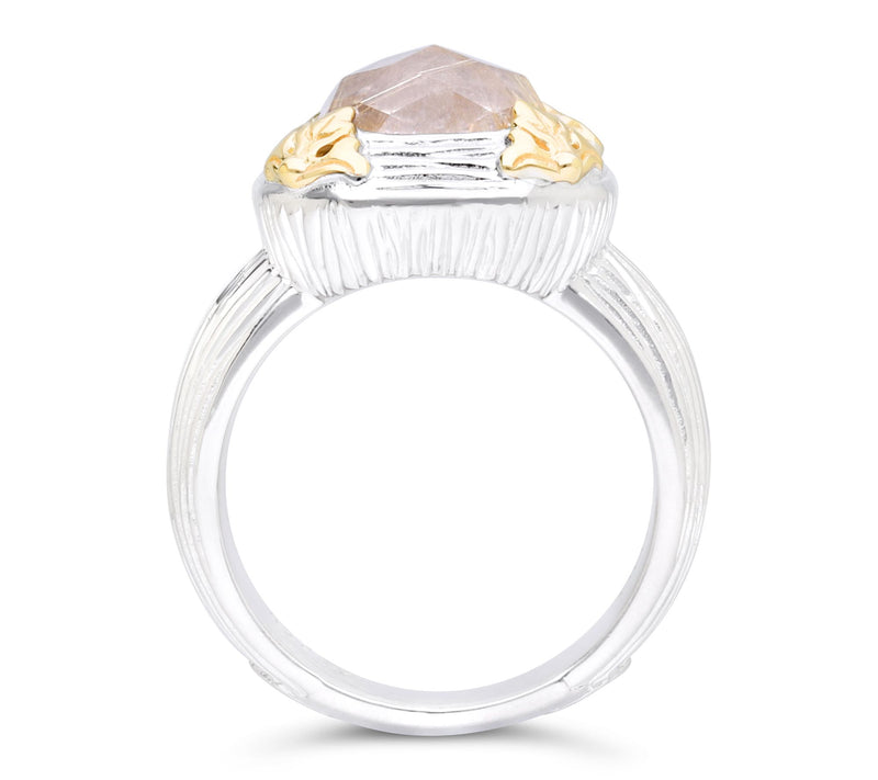 Ariva Sterling Silver & 18K Gold Rutilated Quartz Ring — View 2