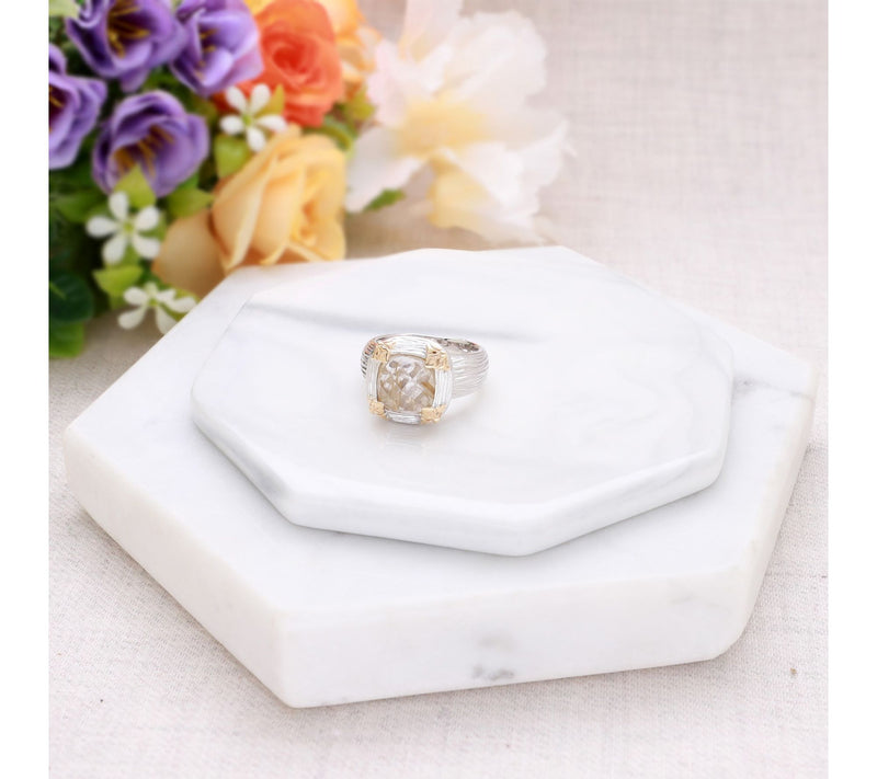 Ariva Sterling Silver & 18K Gold Rutilated Quartz Ring — View 4