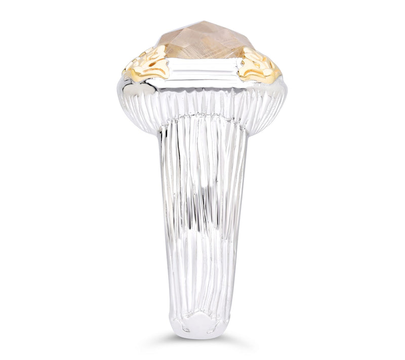 Ariva Sterling Silver & 18K Gold Rutilated Quartz Ring — View 3