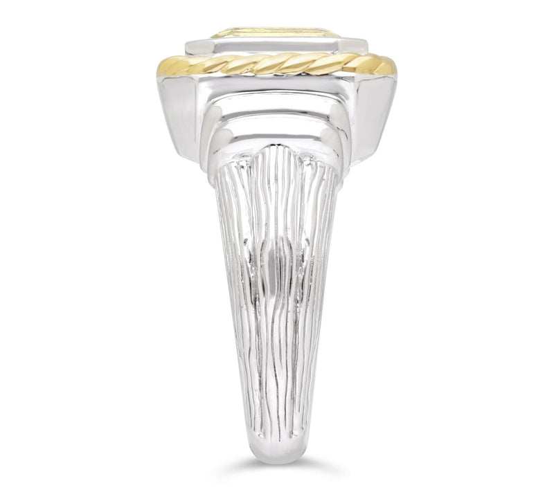 Ariva Sterling Silver & 18K Gold Limon Quartz Ring — View 3