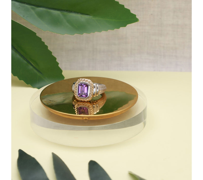 Ariva Sterling Silver & 18K Gold Amethyst Ring — View 4