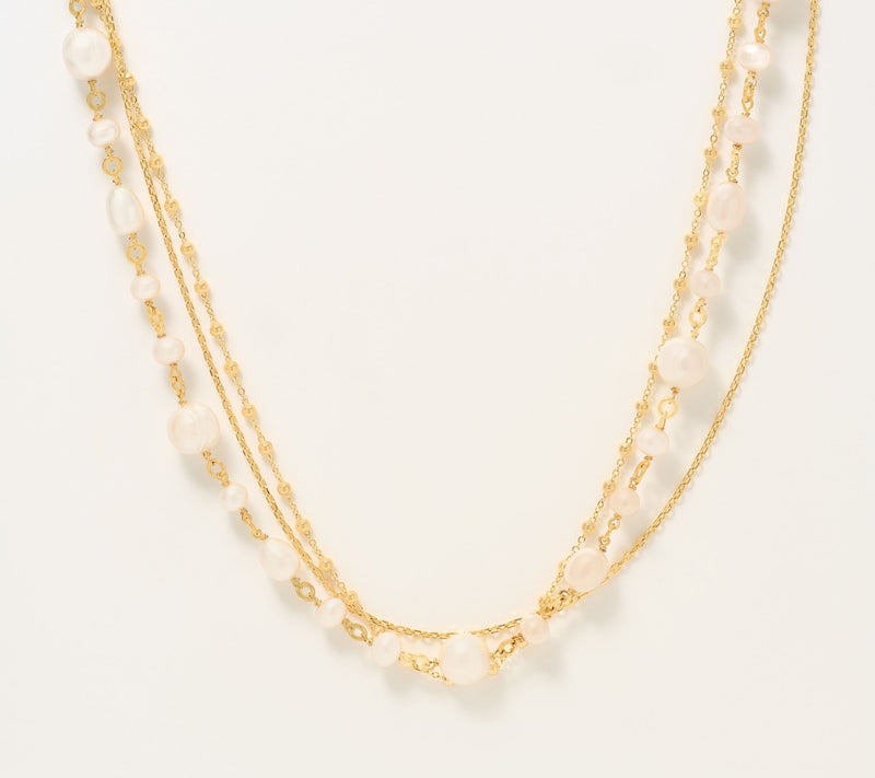 Honora Cultured Pearl Toggle Closure Layered Necklace,Bronze — Main view
