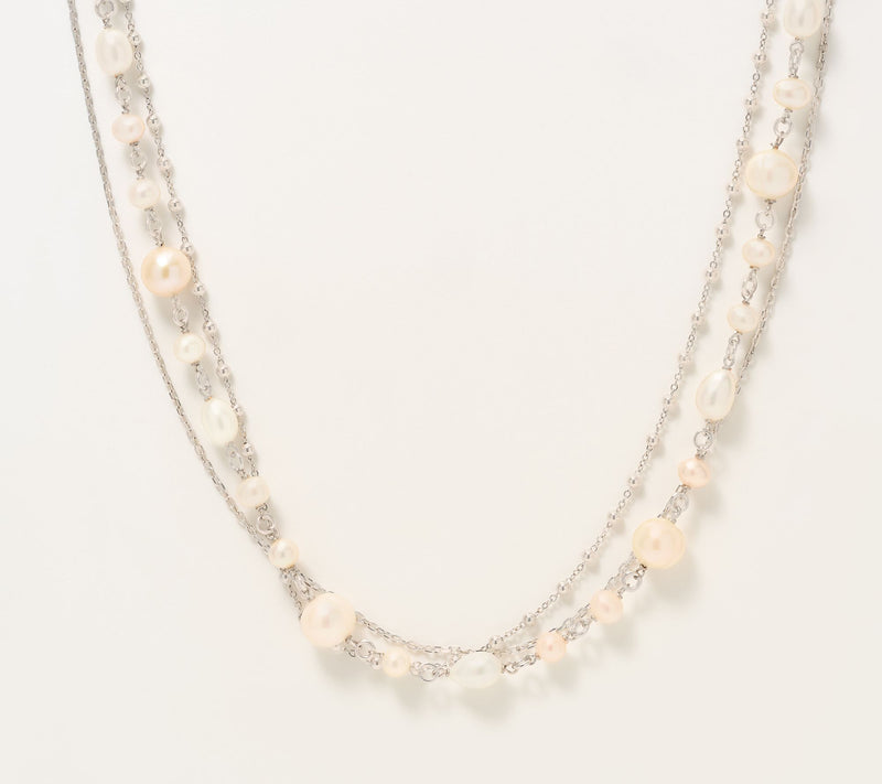 Honora Cultured Pearl Toggle Closure Layered Necklace,Bronze — View 7