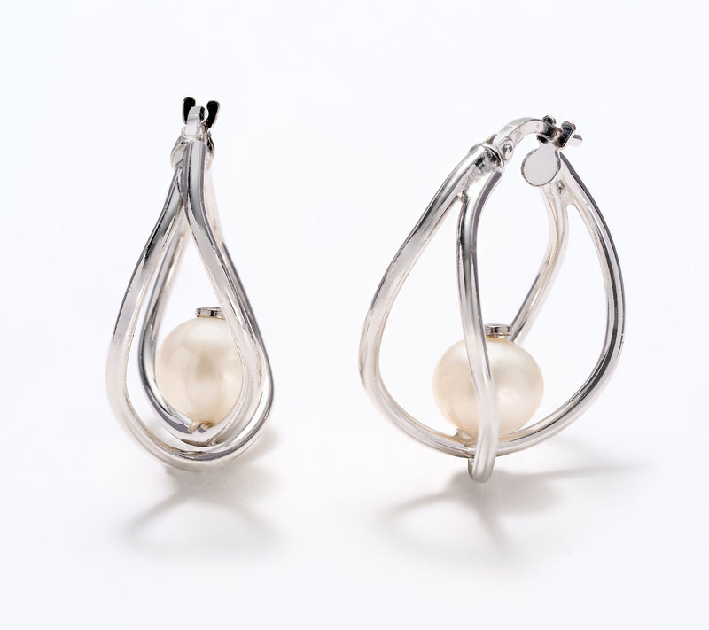 Honora Cultured Pearl Cage Earring, Bronze — View 6