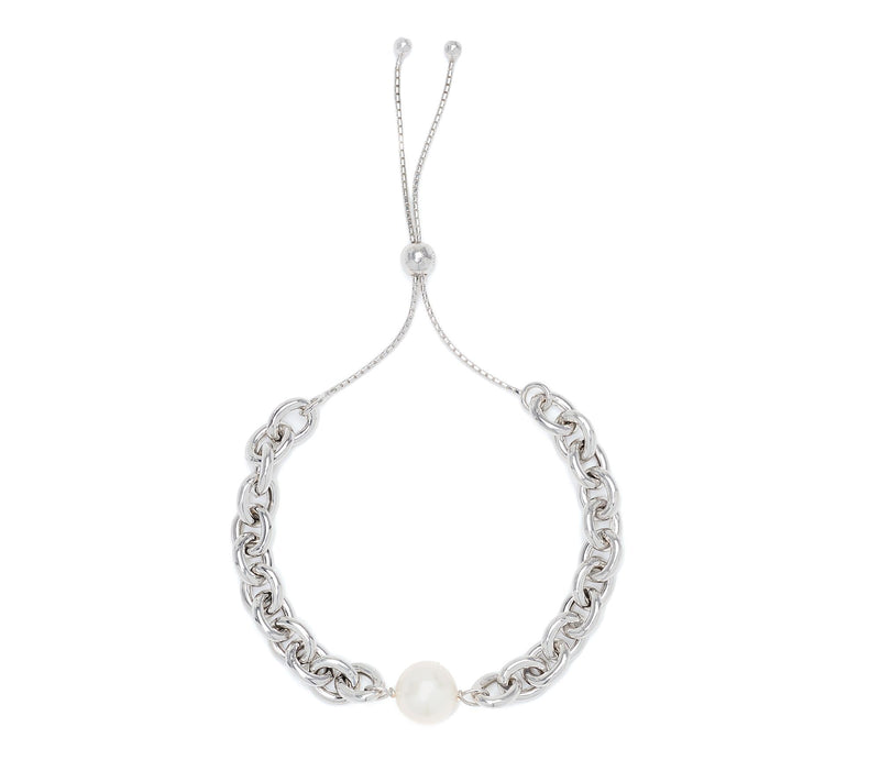 Honora Cultured Pearl Rolo Chain Bolo Bracelet, Bronze — View 6
