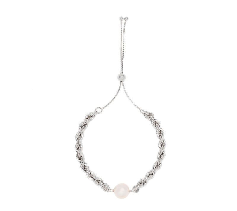 Honora Cultured Pearl Rope Chain Bolo Bracelet, Bronze — View 6