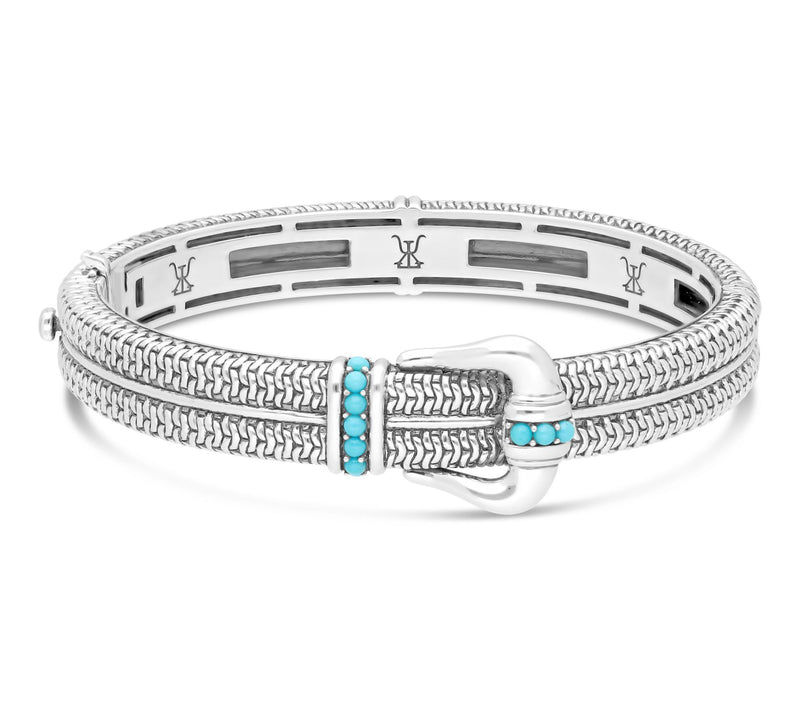 Tiffany Kay Purl Knit Turquoise Buckle Cuff Bracelet — Main view