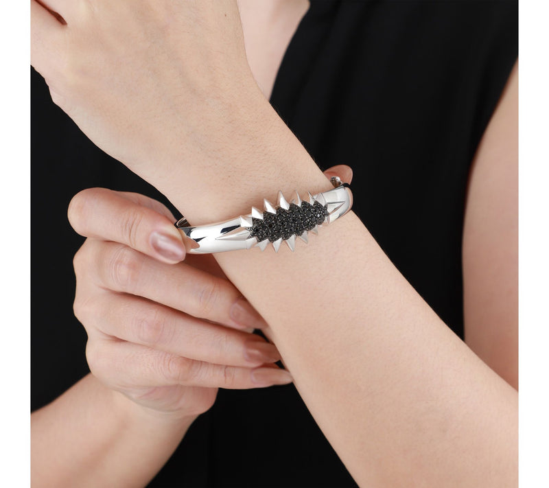 Margo Manhattan Sterling & Black Spinel Shira Cuff Bracelet — View 4