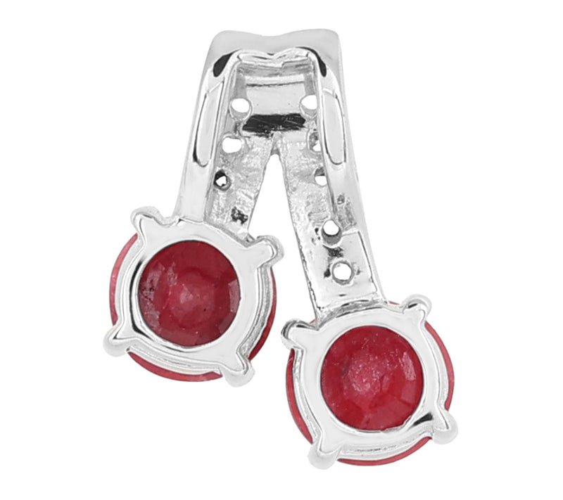 Affinity Gems Corundum Ruby & Zircon Pendant, Sterling Silver — View 4