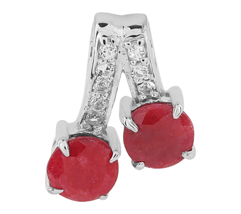 Affinity Gems Corundum Ruby & Zircon Pendant, Sterling Silver — Main view