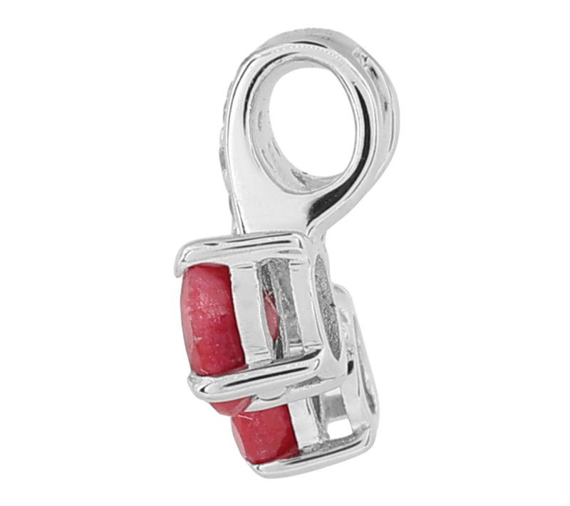 Affinity Gems Corundum Ruby & Zircon Pendant, Sterling Silver — View 3