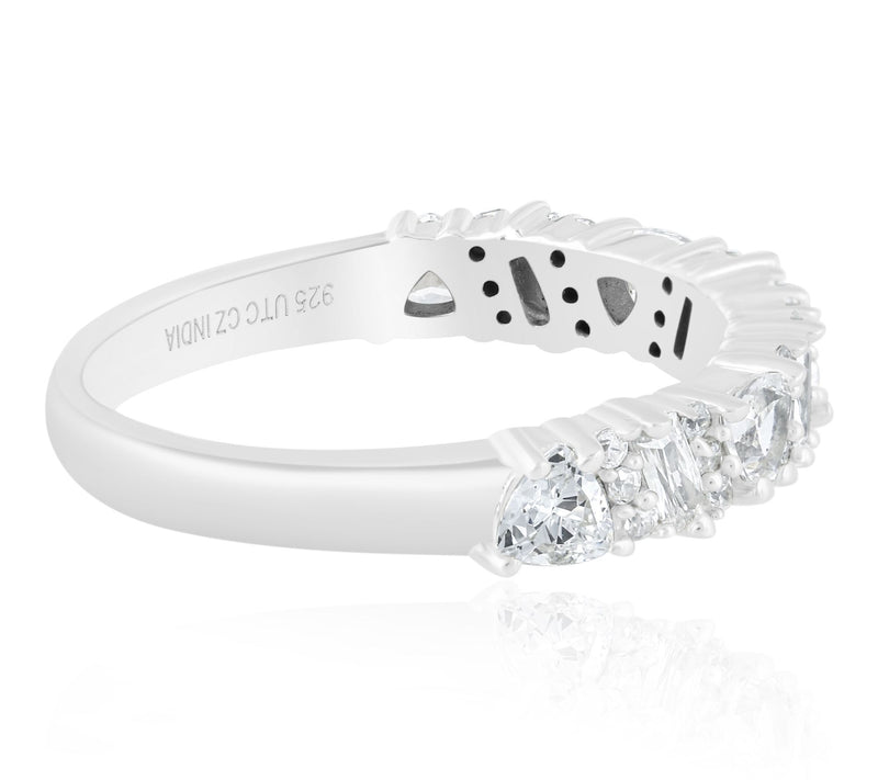 Diamonique x Kathy Levine Multi-shape Band Ring, Sterling — View 3