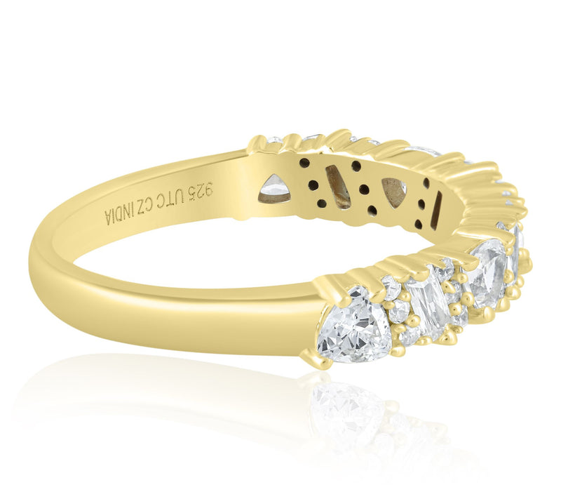 Diamonique x Kathy Levine Multi-shape Band Ring, Sterling — View 6