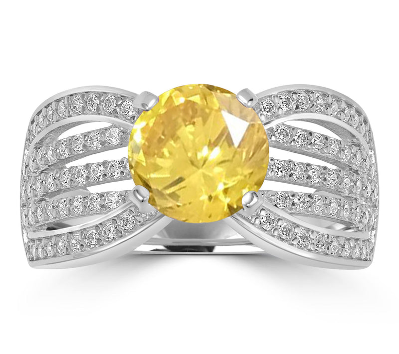 Diamonique x Kathy Levine Round Ribbon Band Ring, Sterling — View 6