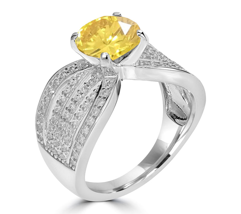 Diamonique x Kathy Levine Round Ribbon Band Ring, Sterling — View 7