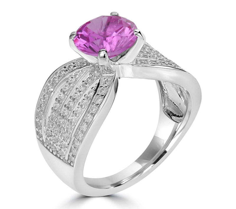 Diamonique x Kathy Levine Round Ribbon Band Ring, Sterling — View 8