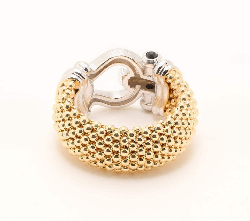 David Markstein Bronze Mesh Status Buckle Clasp Ring — View 2
