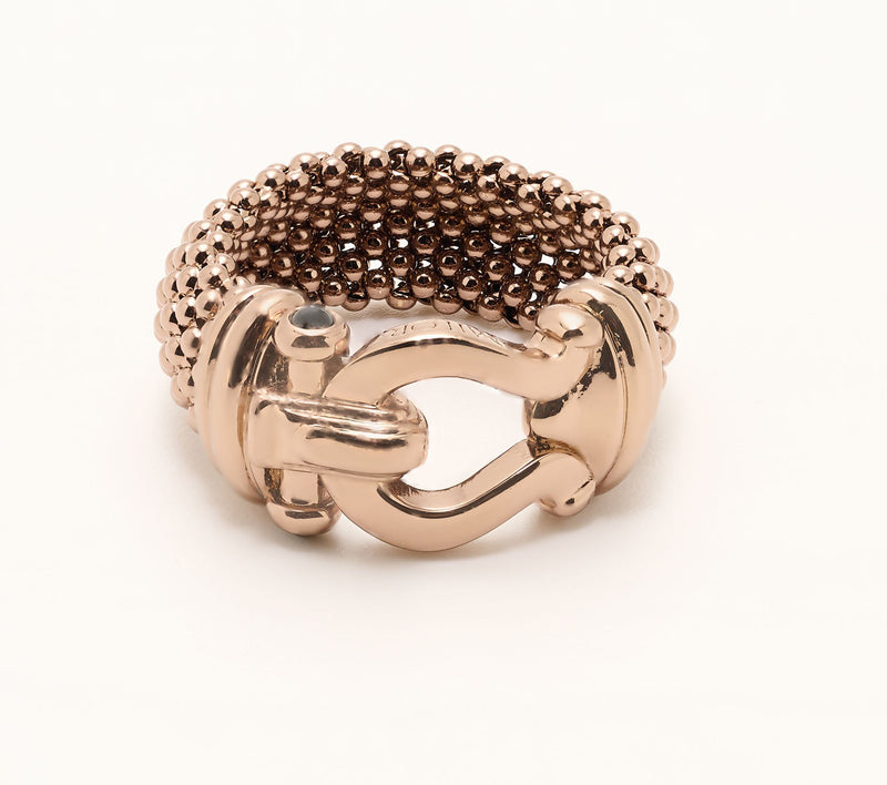 David Markstein Bronze Mesh Status Buckle Clasp Ring — View 10