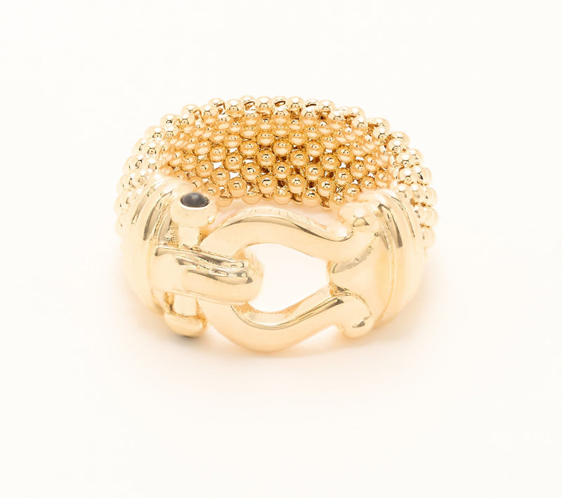 David Markstein Bronze Mesh Status Buckle Clasp Ring — View 12