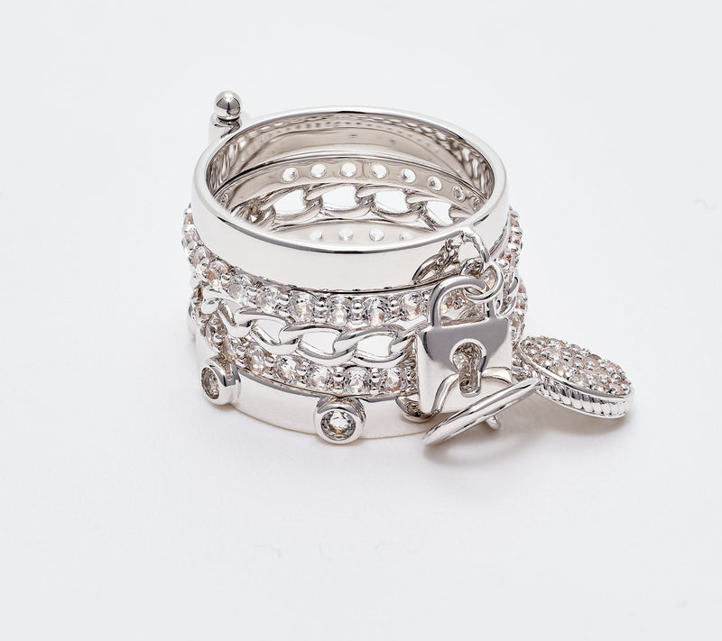 David Markstein Bronze Luxe 5 Row Stacked Charm Ring — View 8