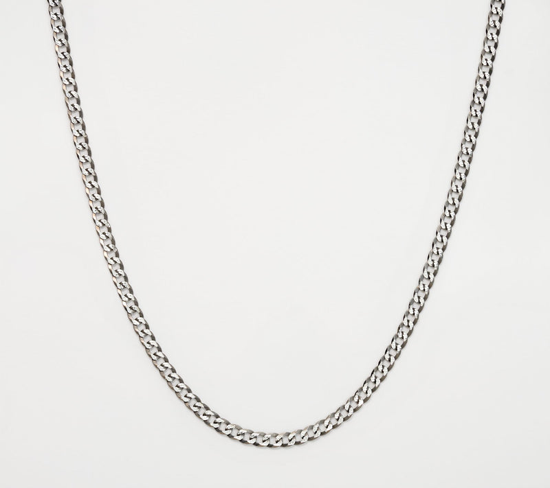 David Markstein Sterling Silver Luxe D/C Curb Necklace, 18" — View 3