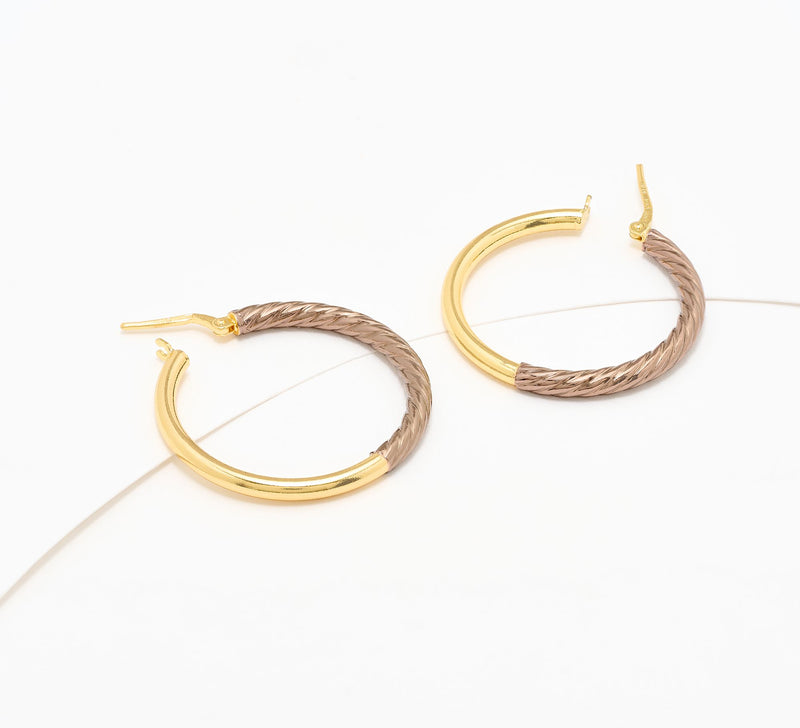David Markstein Bronze Polished & Ribbed Earring, 1 1/4" — View 2