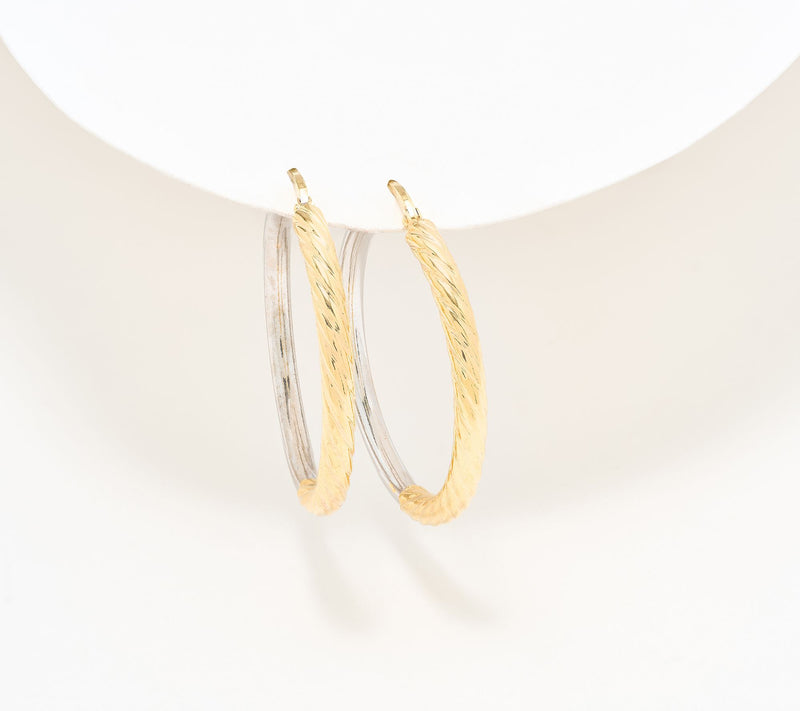 David Markstein Bronze Polished & Ribbed Earring, 1 1/4" — View 13