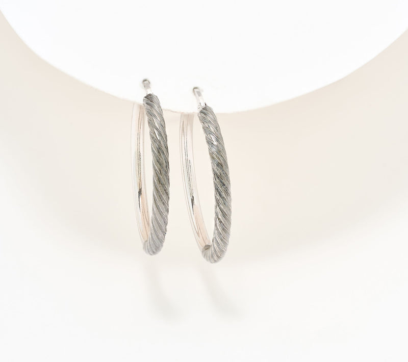 David Markstein Bronze Polished & Ribbed Earring, 1 1/4" — View 15