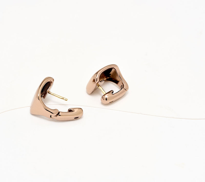 David Markstein Bronze Hinged Huggie Hoop Earring — View 2