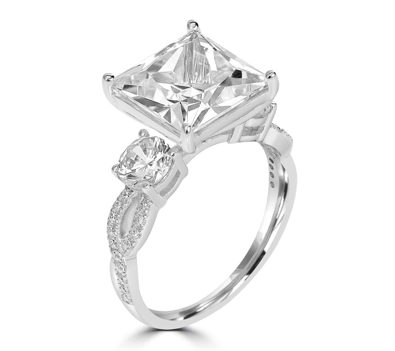 Diamonique x Kathy Levine Scissor Cut Ring, Sterling Silver — View 9