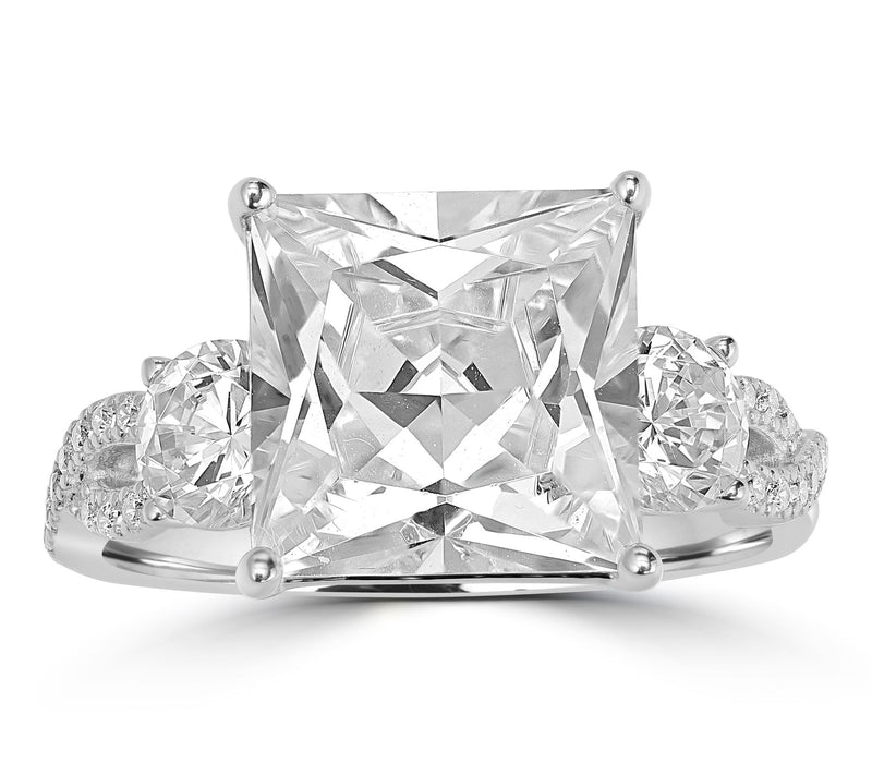 Diamonique x Kathy Levine Scissor Cut Ring, Sterling Silver — View 3