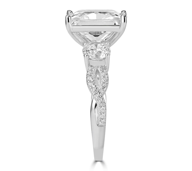Diamonique x Kathy Levine Scissor Cut Ring, Sterling Silver — View 2