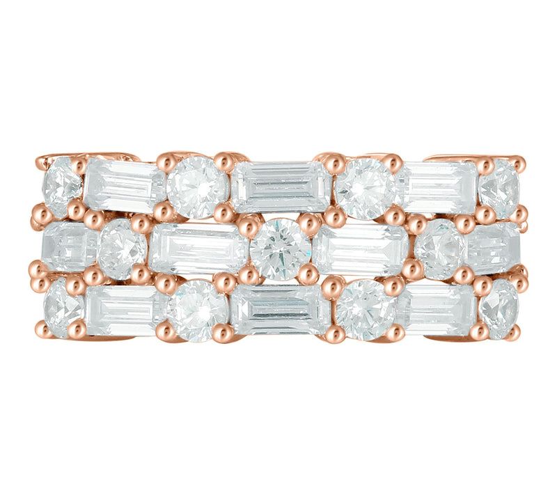 Diamonique x Kathy Levine Bamboo Design Band Ring, Sterling — View 12