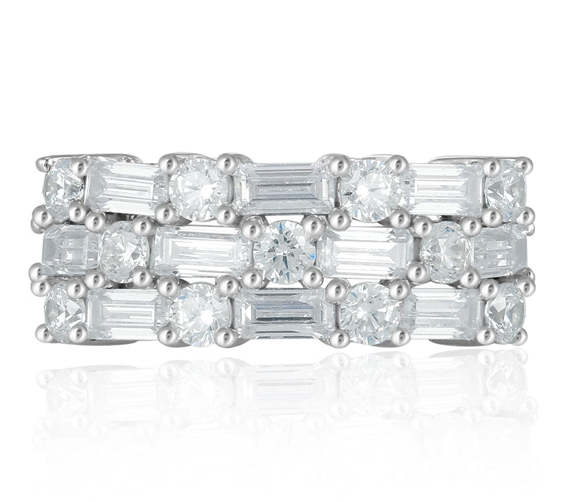 Diamonique x Kathy Levine Bamboo Design Band Ring, Sterling — View 13