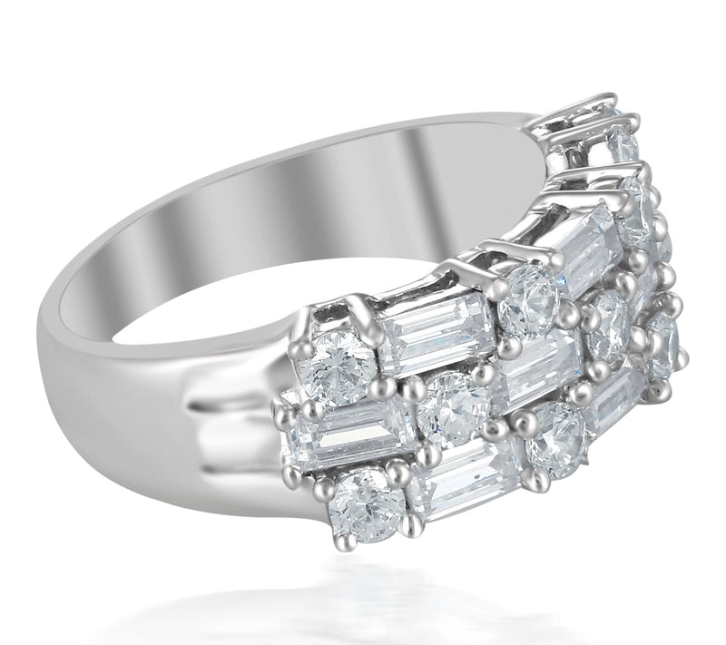 Diamonique x Kathy Levine Bamboo Design Band Ring, Sterling — View 3