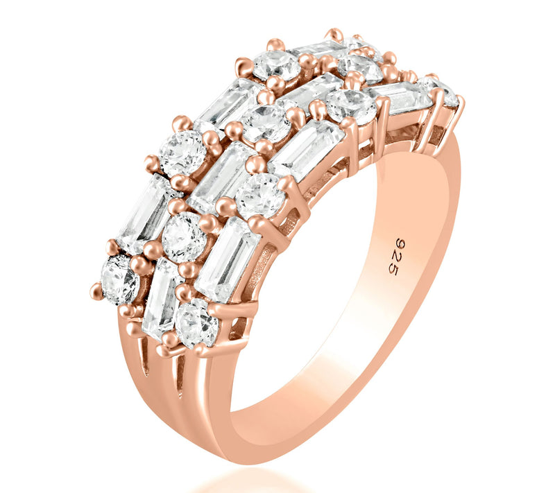 Diamonique x Kathy Levine Bamboo Design Band Ring, Sterling — View 8