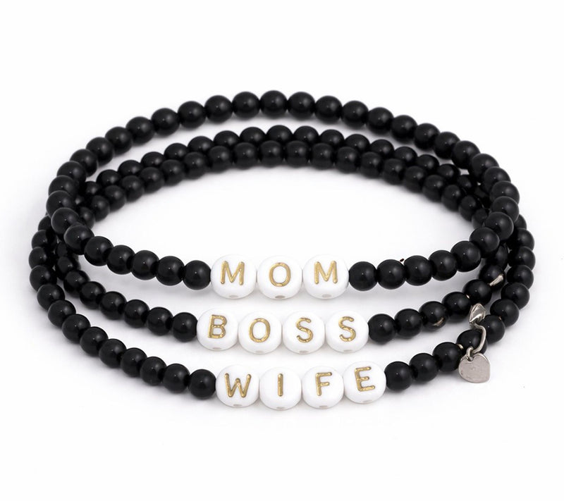 Alkeme Sterling Onyx Bead The Woman in Her EraBracelet Set — Main view