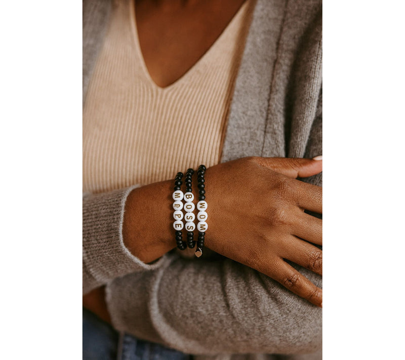 Alkeme Sterling Onyx Bead The Woman in Her EraBracelet Set — View 3